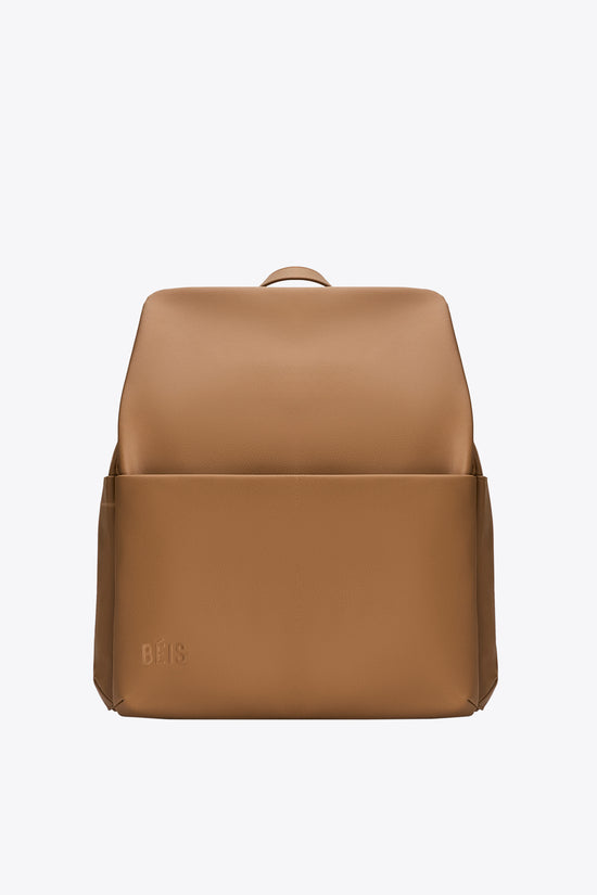 The Everyday Diaper Backpack in Camel Vegan Leather